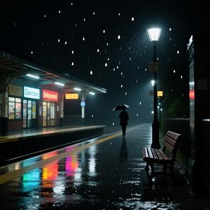 雨夜车站