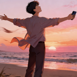 橘色海边
