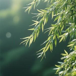 晨光绕松林