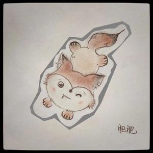 小跑着的棕色狐狸