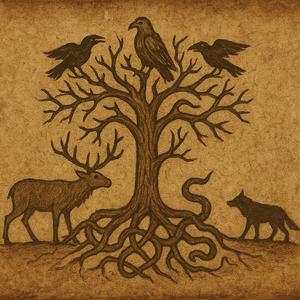 ᚺᚢᚷᛁᚾᚾ ᛟᚲ ᛗᚢᚾᛁᚾᚾ (Huginn ok Muninn)