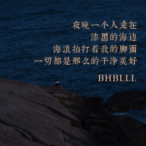 夜晚一个人走在漆黑的海边海浪拍打着我的脚面一切都是那样的干净美好
