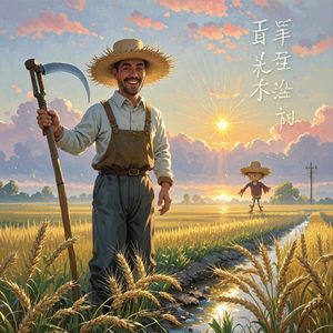 田埂上的晨光_梁作强