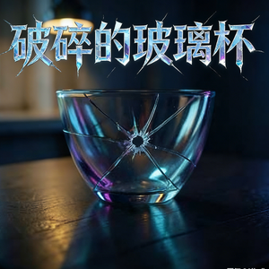 破碎的玻璃杯