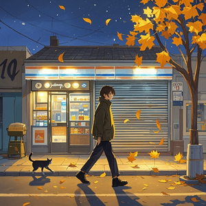 路灯下的长影子