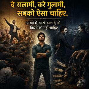 दे सलामी, करे गुलामी, सबको ऐसा चाहिए. आंखों में आंखें डाल दे जो, किसी को नहीं चाहिए. 2