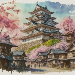 城下町はにぎわっている