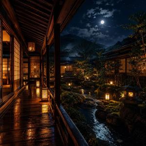 小雨の木造旅館