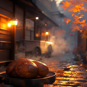 夕焼け小道焼き芋甘い香り