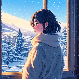 ガラス越しの曇り空