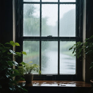 窗边雨