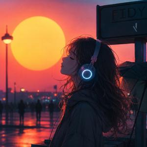 夕焼け月明かり