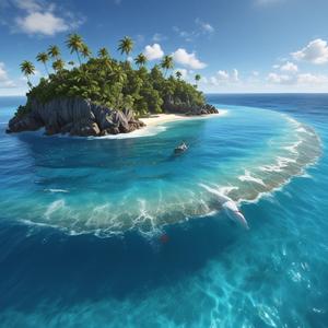 皮皮岛的沙滩日落