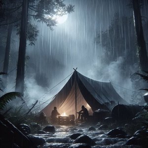 Noise of Hail and Rain Falling on a Tent, Rain Noise 16