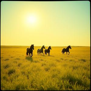 万马奔腾的草原