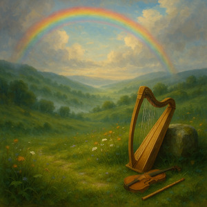 雨のあと、虹がほほえんだ