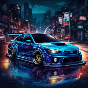 Blue Subaru