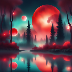 The red moon is laughing