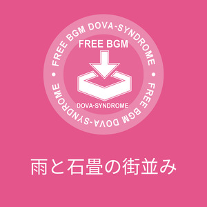 雨と石畳の街並み