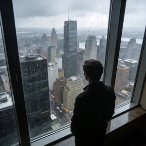 在三十层楼看雨