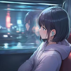 전철 창 너머 도시는 흐릿하게 반짝이고