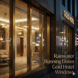 Rainwater Running Down Gold Hotel Windows