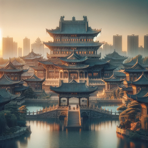 古塔静立在岁月的长河中，见证了无数的潮起潮落