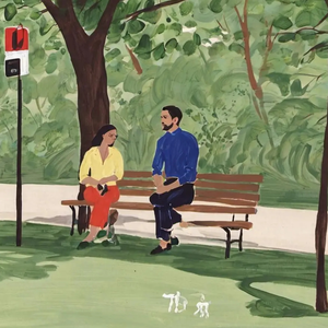 长椅刻痕下的等待