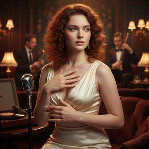 ロマンティックなジャズと美しい女性