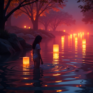 달빛이 바닥에 흐르고