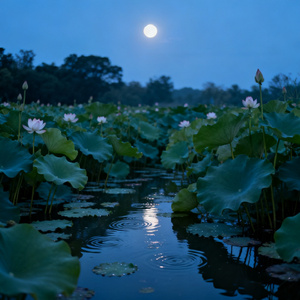 夏夜荷塘