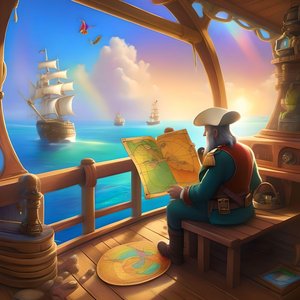 Piratengeschichte - Kapitän Piekebart und die Insel Farbenfroh