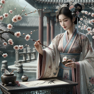 微雪初消月半池，篱边遥见两三枝