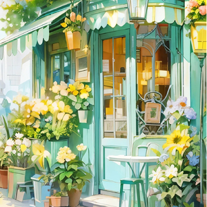 朝陽に揺れる花