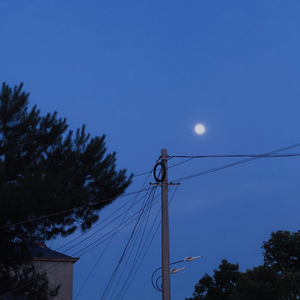 A window with a moon