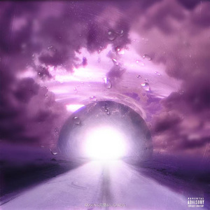 白色隧道，紫色天空