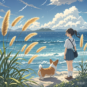 土坡上的狗尾巴草（狗儿版）