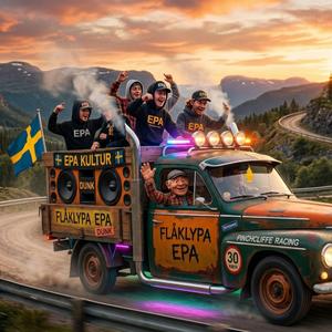 Solen går ner bakom bergen