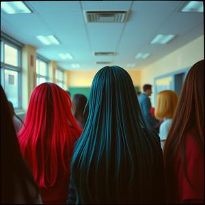 Cabelos Vermelho e Azul