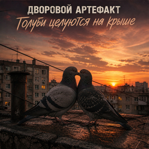 Голуби целуются на крыше