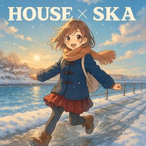 コートの裾が揺れるハウススカ