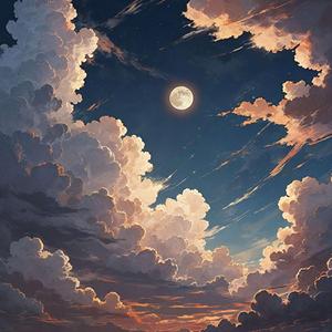 The moon and clouds