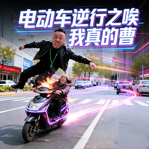 电动车逆行之唉我真的曹