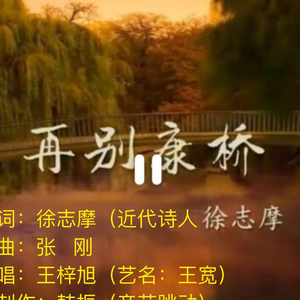 《再别康桥》词：徐志摩（近代诗人） 曲：张刚 唱：王梓旭（艺名：王宽）.wav