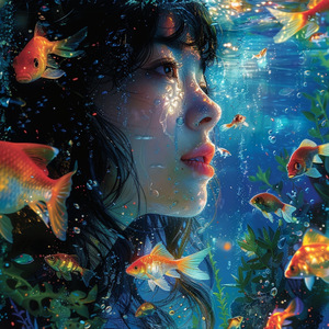 獨坐中看熱帶魚