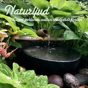 Lugnt porlande vatten trädgårdsfontän