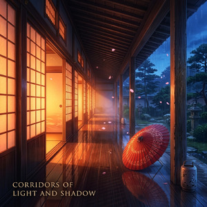 灯りの反射する廊