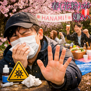 花粉症で花見が楽しくない