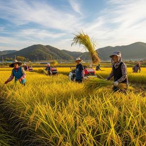 가을 들판에 황금빛 결실(벼 수확의 즐거움)