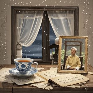 褪色纱窗外-无风